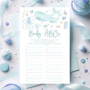 Blue Under The Sea Baby ABC's Shower Game