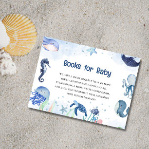 Blue Under the sea baby shower Book Carte de boîti