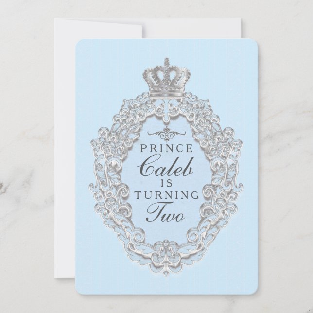 Blue Vintage Fairytale Prince Party Invitation (Devant)