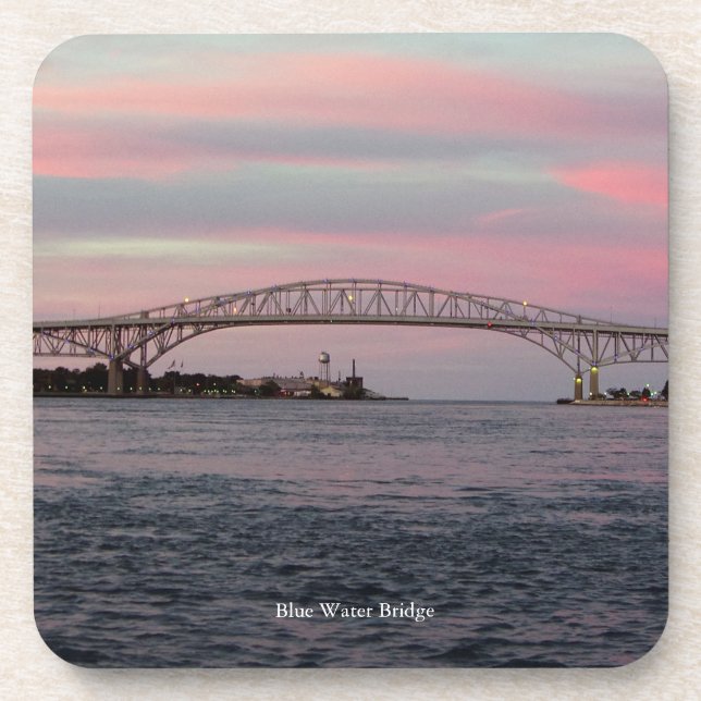 Blue Water Bridge ensemble de 6 dessous de verre e (Devant)