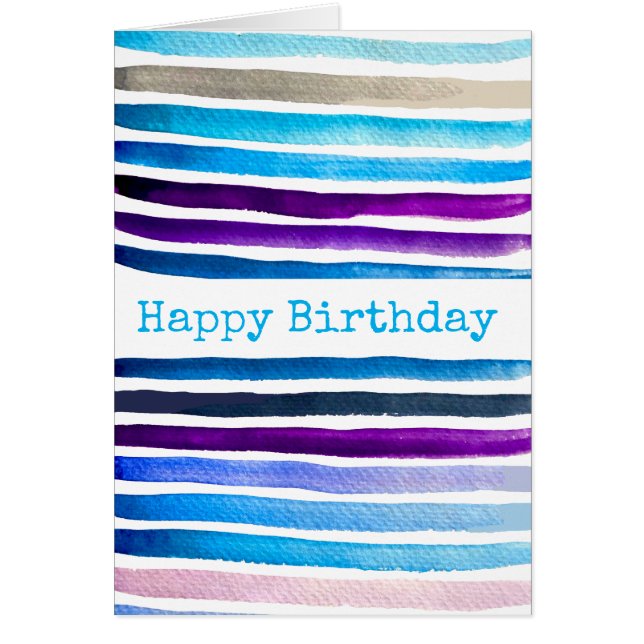 Blue watercolor stripes painted (Devant)