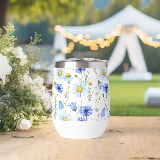 Blue Watercolor Wildflower (Mariage (pivoté))