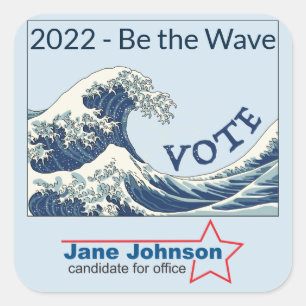 Blue Wave 2024 - autocollant de campagne personnal