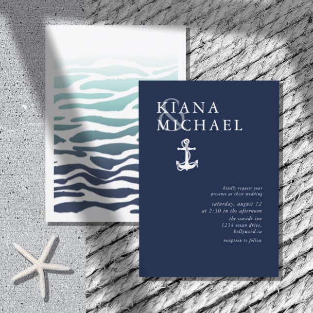 Blue Wave Ancre Mariage Wht/Navy ID836 (Créateur téléchargé)