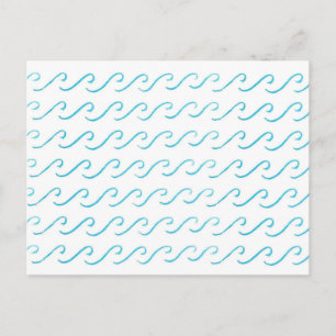 Blue Waves Watercolor Motif simple carte postale