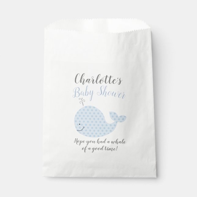 Blue Whale Baby shower Party Favoriser les sacs (Devant)
