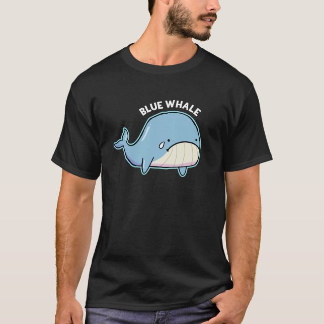 Blue Whale Sad Whale Pun T-shirt noir (Devant)