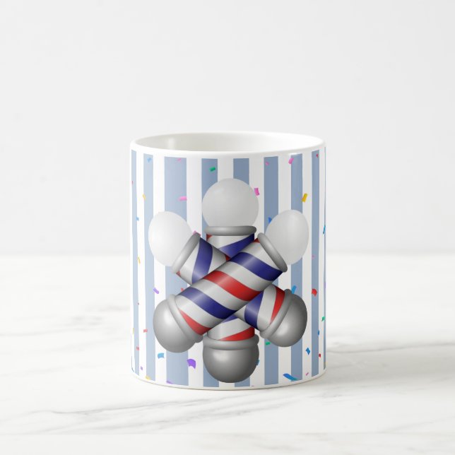 Blue & White Stripe Mug Barber Pole (Centre)