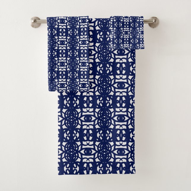 Blue & White Unique Abstract Pattern (En situation)