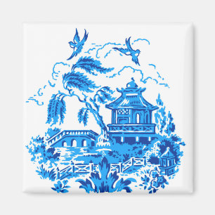 Blue Willow Chine Design Magnet v2