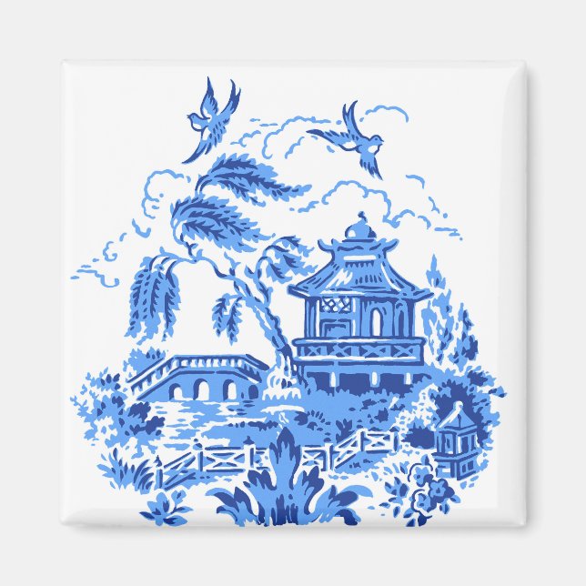 Blue Willow Chine Design Magnet v2 (Devant)