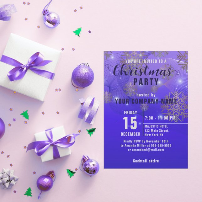 Blue Winter Corporate Christmas Party Invitation (Créateur téléchargé)