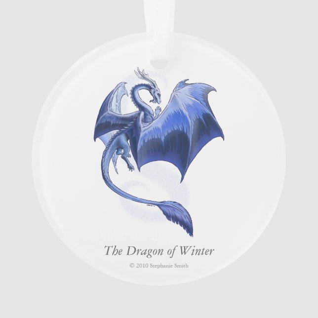 Blue Winter Dragon Imaginaire Nature Art (dos)