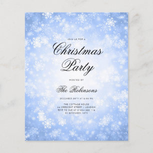 Blue Winter Holiday Invitation Programme et menu