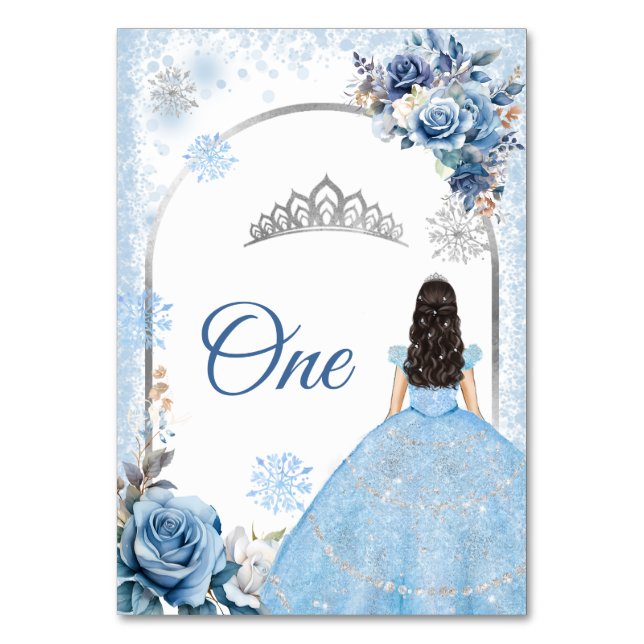 Blue Winter Snowflake Mis Quince Numéro de table (Par défaut)