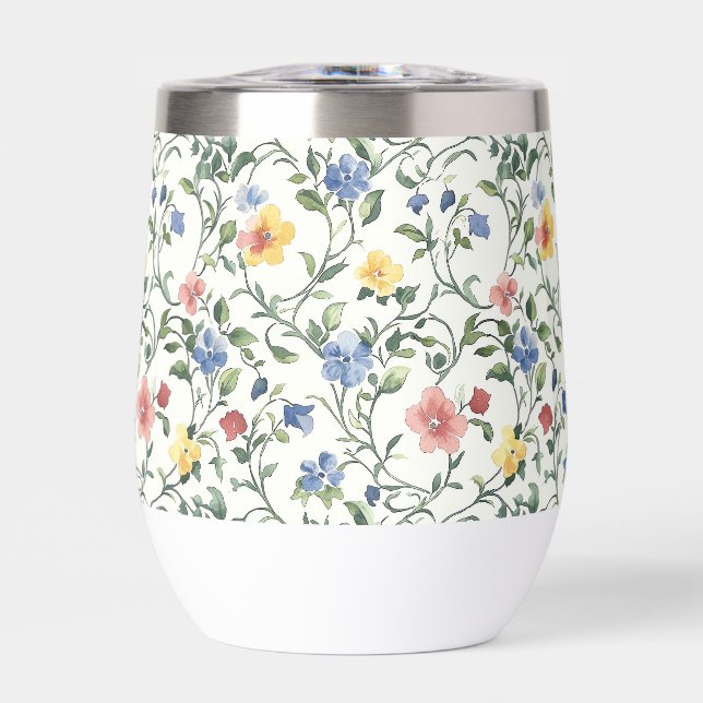 Blue Yellow Watercolor Wildflower  (Avant)