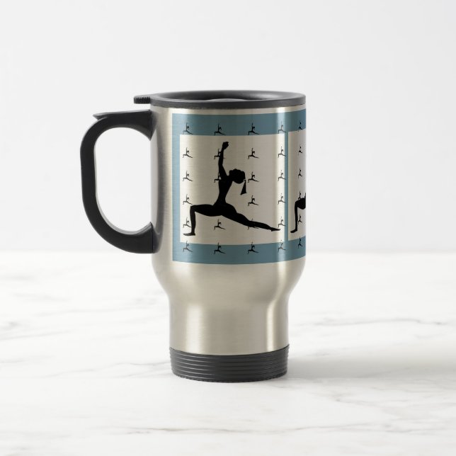 Blue Yoga Design Voyage/banlieue Mug : Café Mug (Gauche)