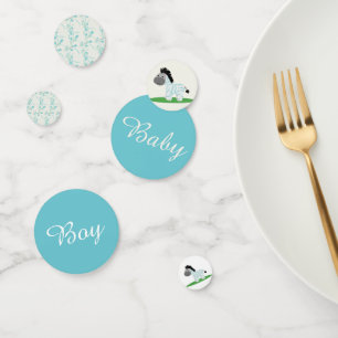 Blue Zebra Baby Boy Table Confetti