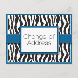 Blue Zebra Imprimer Changement d'adresse Cartes po