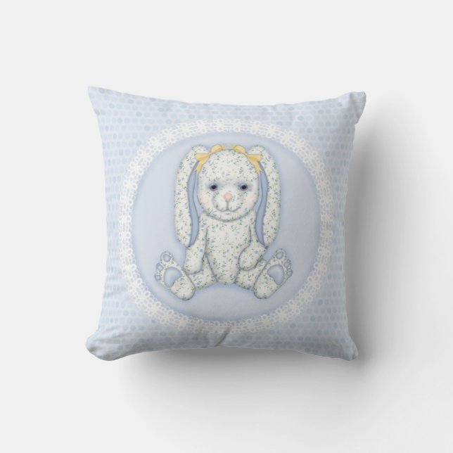 Bluebell Bunny et Pois Keepsaké Coussin (Recto)