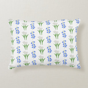 Bluebells et Tulipes blanches Accent Coussin