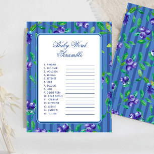 Blueberries Baby shower Baby Word Scramble Jeu