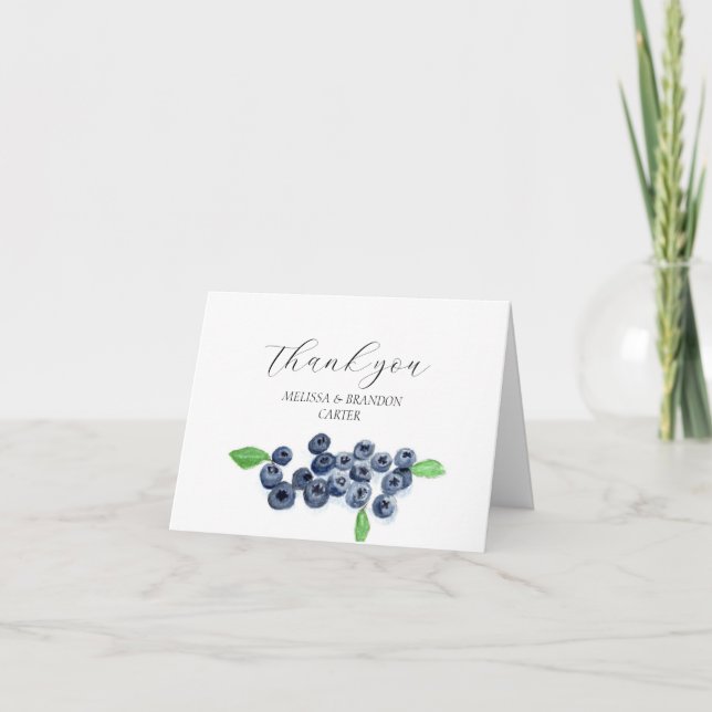 Blueberries Blueberry Fruit Mariage Merci (Devant)