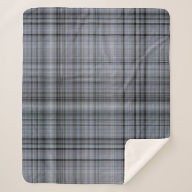 Blueberries fraîches Plaid bleu marine (Devant)