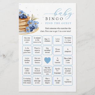 Blueberry Baby Brunch Trouvez l'invité Bingo Game