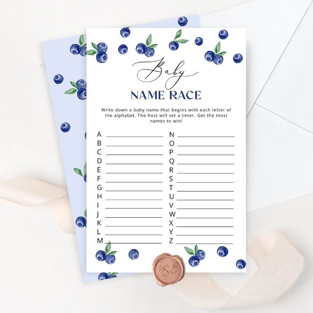 Blueberry baby shower Baby jeu de course de nom (Créateur téléchargé)