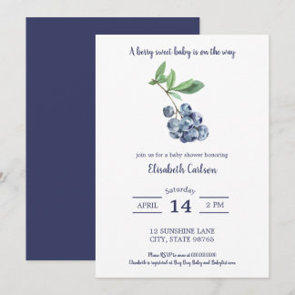 Blueberry Baby shower Berry Sweet Invitation