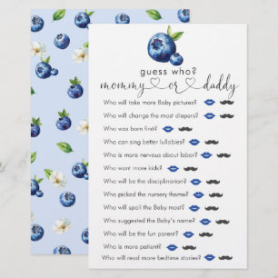 Blueberry Baby shower "Devinez qui" Jeu