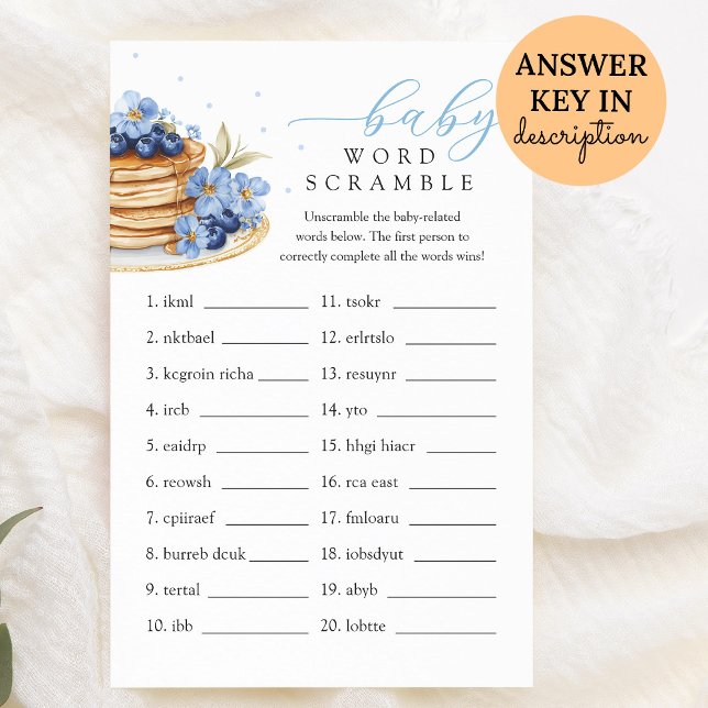 Blueberry Bébé Brunch Bébé Mot Scramble Jeu (Créateur téléchargé)