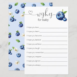 Blueberry Berry Baby shower sucré souhaits pour bé