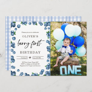 Blueberry Berry Sweet 1er première invitation anni