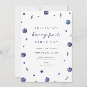 Blueberry Boy Berry Invitation pour le premier ann