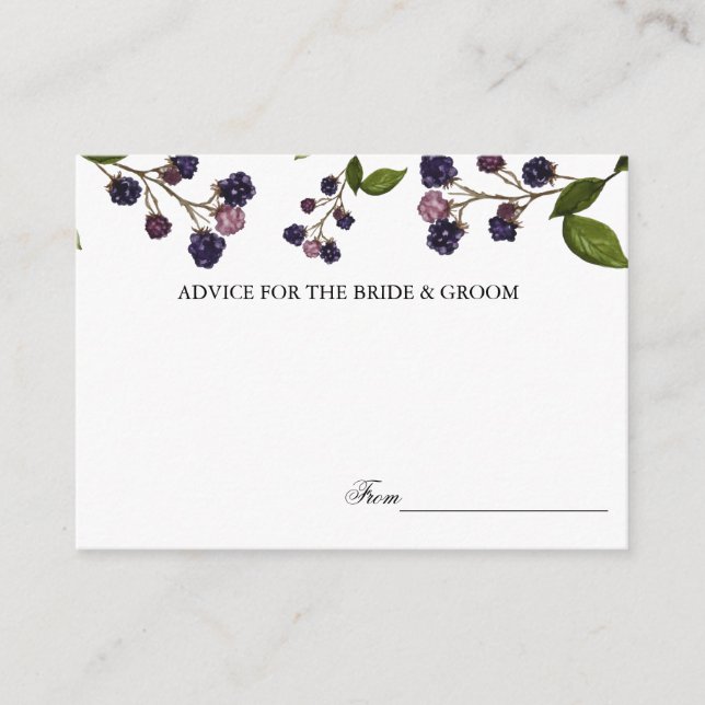 Blueberry | Cartes de conseil Mariage (Devant)