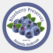Blueberry Conserve 3" Étiquette alimentaire circul