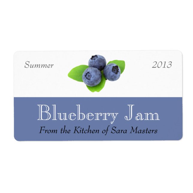 Blueberry Jam Canning Étiquettes (Devant)