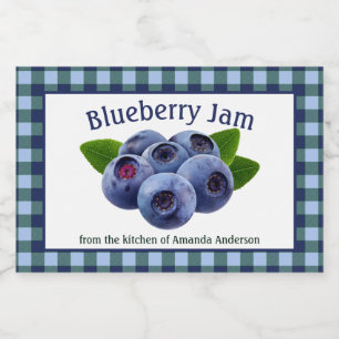 Blueberry Jam Plaid H Étiquette alimentaire