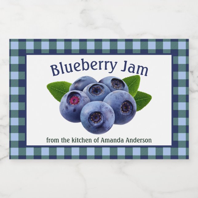 Blueberry Jam Plaid H Étiquette alimentaire (Étiquettes simples)