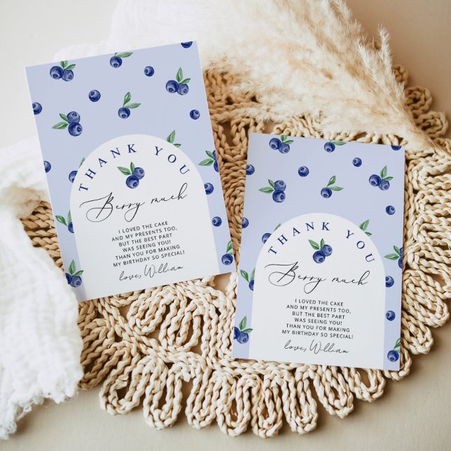 Blueberry merci baies beaucoup carte de remercieme (Créateur téléchargé)