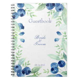 Blueberry Midsummer Rustic Mariage livre d'invité