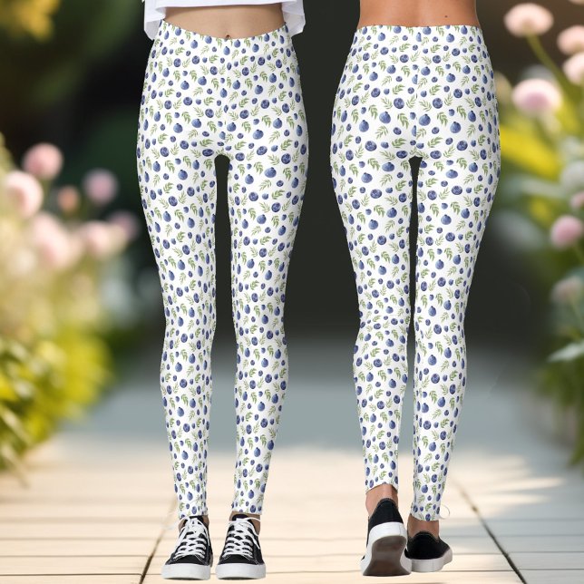 Blueberry Motif Berries Leggings été (Blueberry Pattern Berries Summer Leggings)