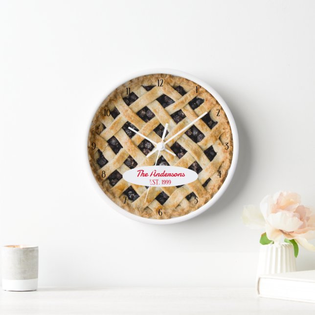 Blueberry Pie O'Clock Horloge personnalisée (Maison)