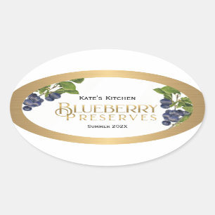 Blueberry Preserve Jelly Étiquette Vintage
