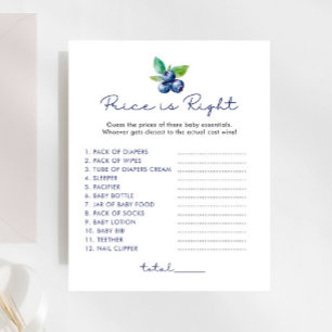Blueberry Price est le bon jeu de Baby shower