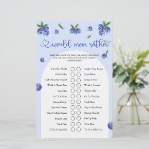 Blueberry Sweet Aquarelle Garçon Baby shower Jeu