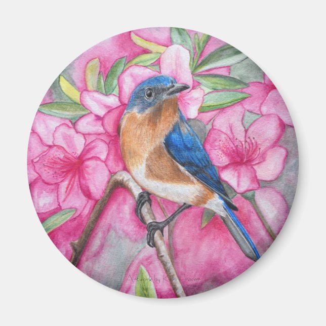 Bluebird Among Azaleas MAGNET (Devant)