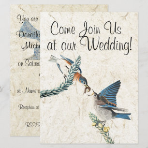 Bluebird Birds Faune Animaux Faire-part de mariage